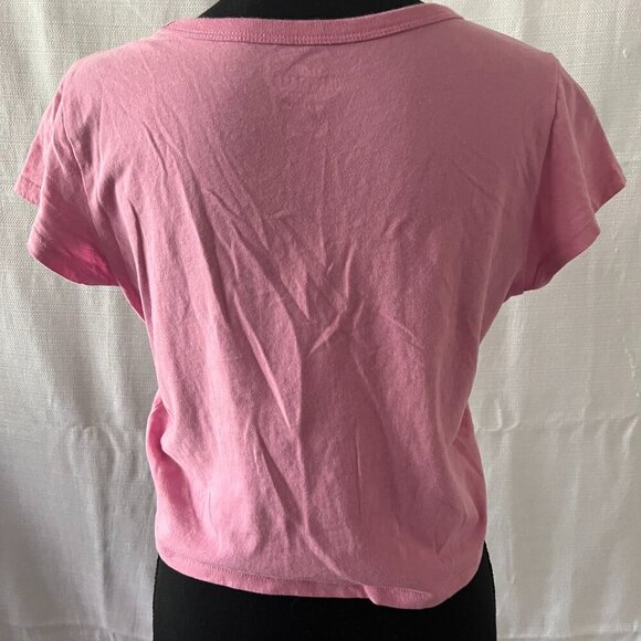 Hollister Pink Cropped Vintage Top Time For Us super cute summer tee - 0324 - Picture 4 of 5